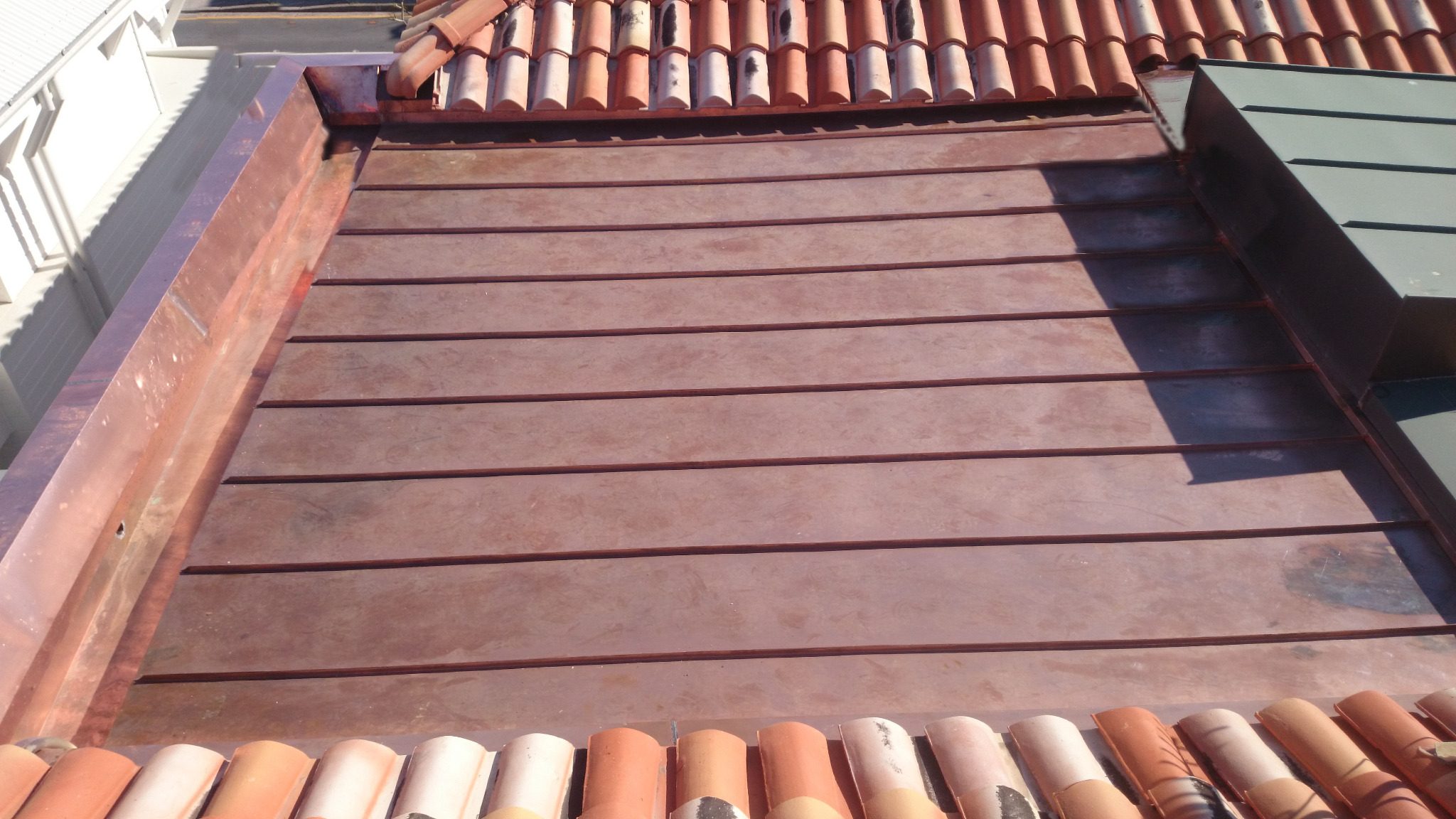 Copperclad copper standing-seam roofing project